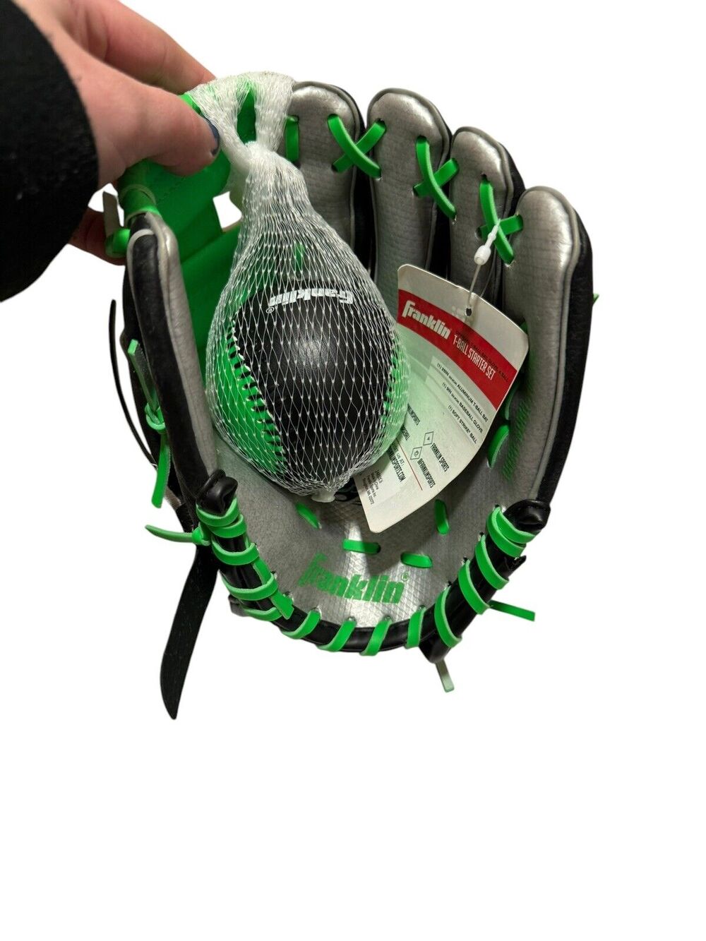 NEW Franklin 9” Baseball Glove Tee Ball Left Hand + Soft Strike Ball (No Bat)